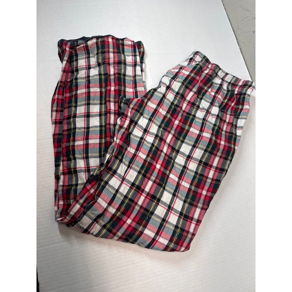 Victoria's Secret Pajama Pants Red Black White Plaid Elastic Waist Womens Small‎